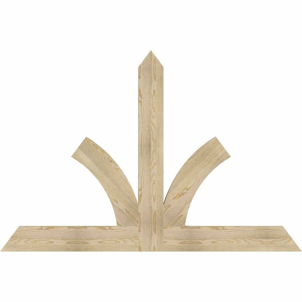 Ekena Millwork Richland Rough Sawn Timber Gable Bracket, Douglas Fir, 72"W x 48"H x 2"D x 6"F, 16/12 Pitch GBW072X48X0206RIC00RDF - main
